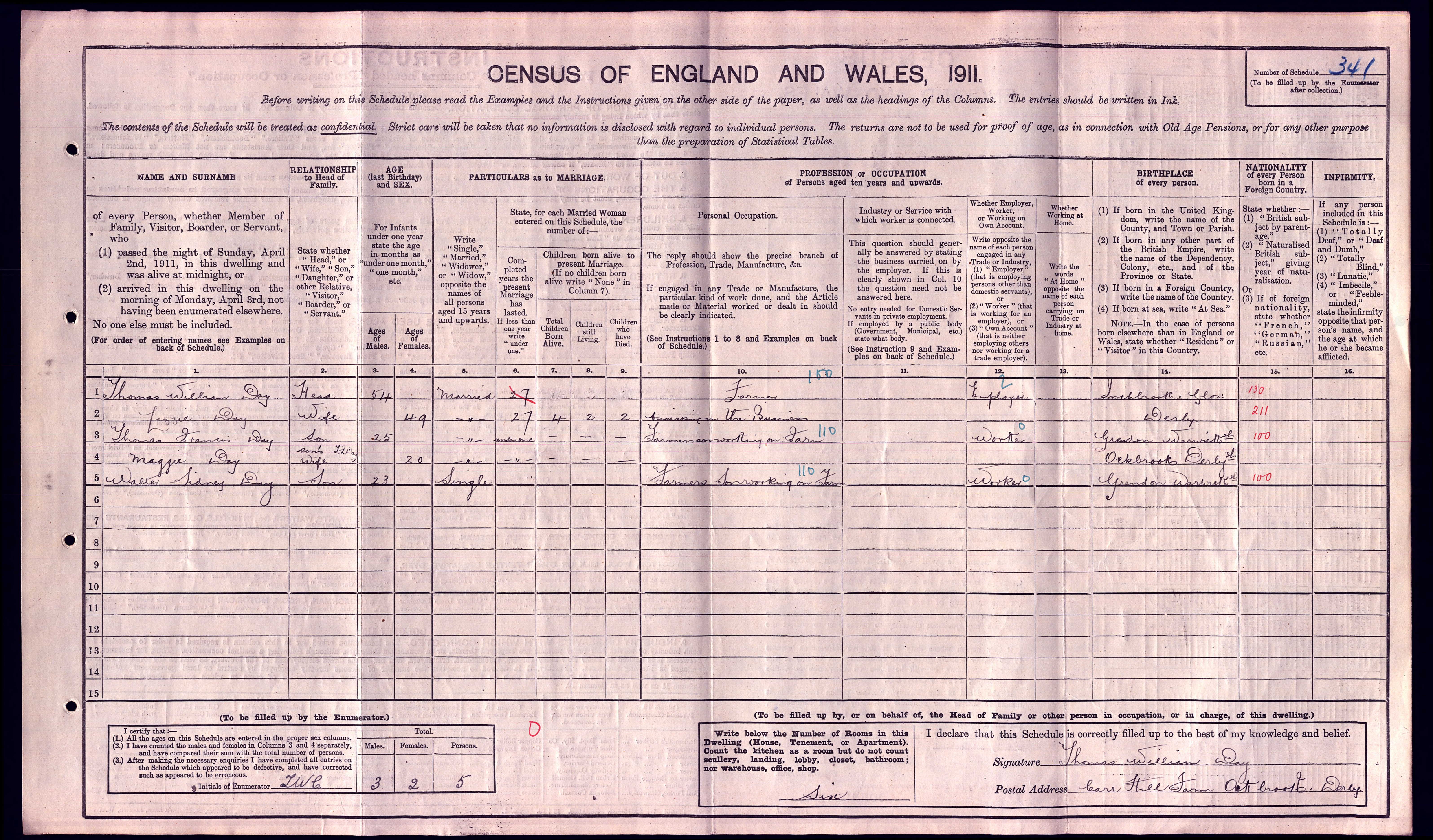 1911 - Day, Walter Sidney - 1911 Census - rg14_20856_0667_03