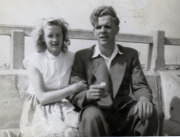 Young June and her father, Arthur Stower