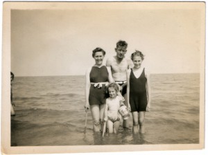 Evelyn Hudston ( nee Wells), aunt; Bert Lawrenson ( Hazel’s uncle), Hazel Middleton and Brenda            