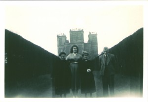 Hazel Middleton  at Haddon Hall about 1960                      