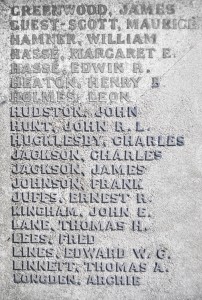 O&B War Memorial 1914-1918 Names 02