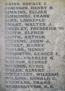O&B War Memorial 1914-1918 Names 04
