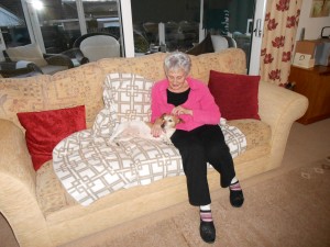 Maureen Day with new rescue dog Nina