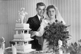 Tom and Audrey on their wedding day